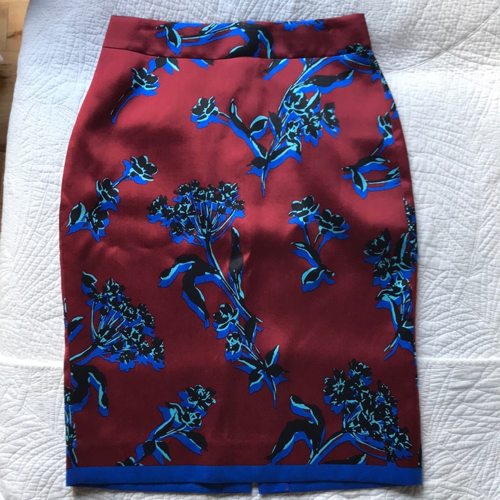 J. Crew silk printed skirt size 2